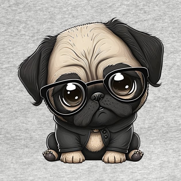 Sweet cute Cartoon Pug by MLArtifex